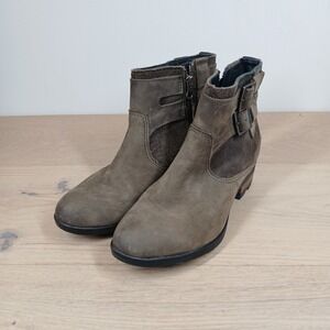 Sorel Major Low Boots Women 6.5 Brown Leather Buckle Zip Moto Ankle Boots